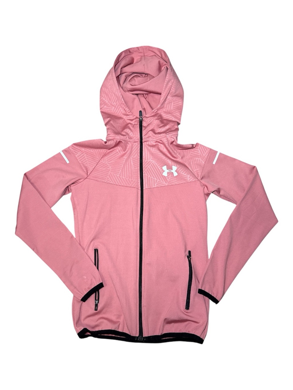 UNDER ARMOUR Full Zip Athletic Jacket Hoodie Pink Large